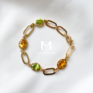 Pulsera Citrino & Peridoto